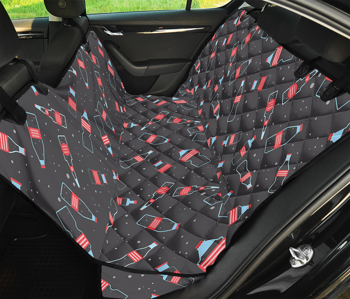 Cola Bottle Pattern Print Pet Car Back Seat Cover