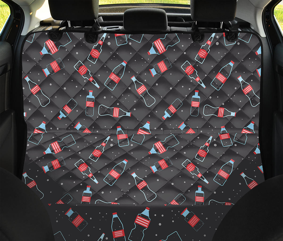 Cola Bottle Pattern Print Pet Car Back Seat Cover
