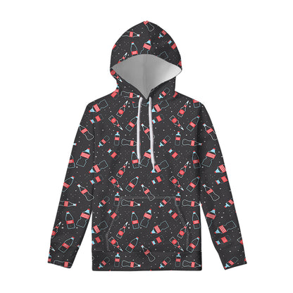 Cola Bottle Pattern Print Pullover Hoodie