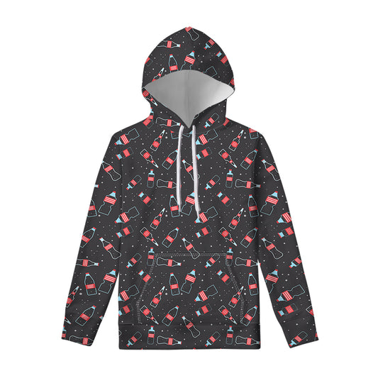 Cola Bottle Pattern Print Pullover Hoodie