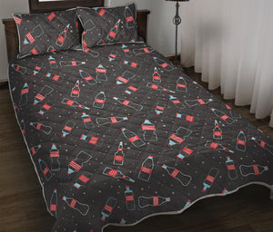 Cola Bottle Pattern Print Quilt Bed Set