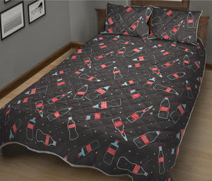 Cola Bottle Pattern Print Quilt Bed Set