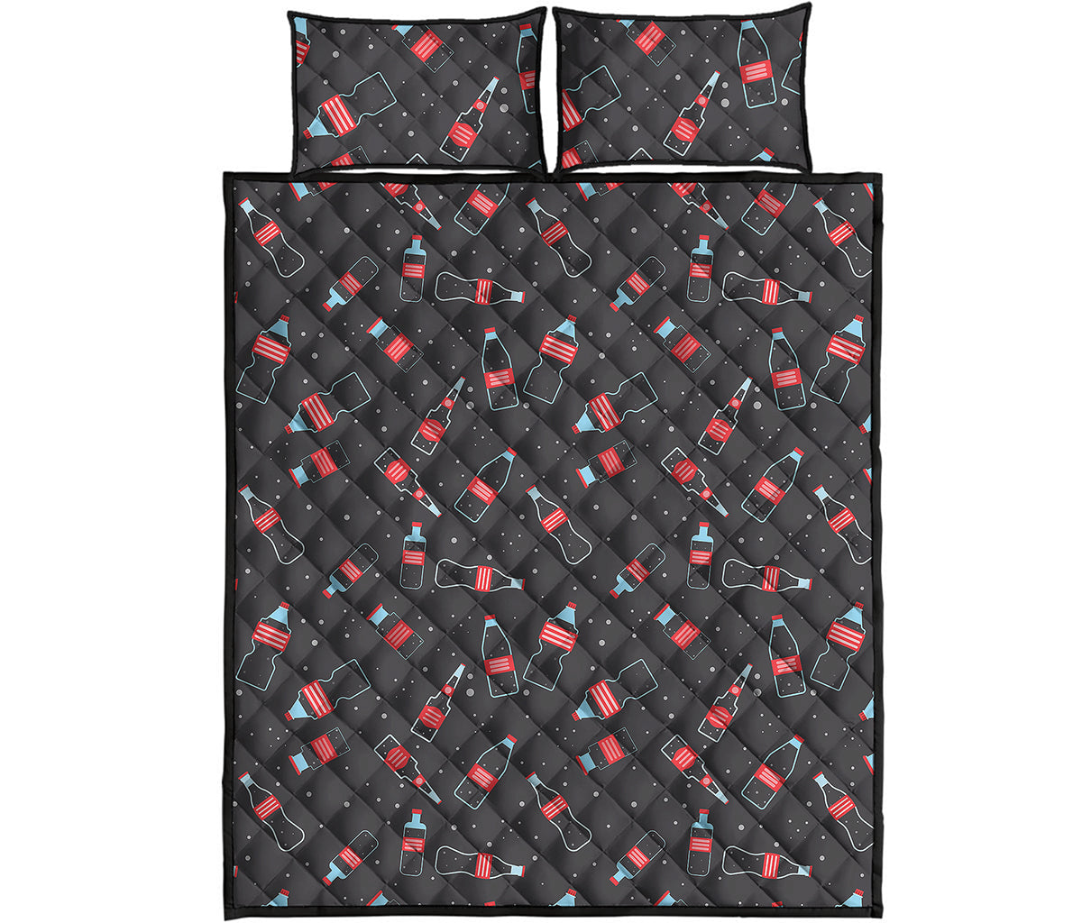 Cola Bottle Pattern Print Quilt Bed Set