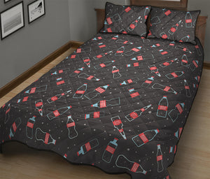 Cola Bottle Pattern Print Quilt Bed Set