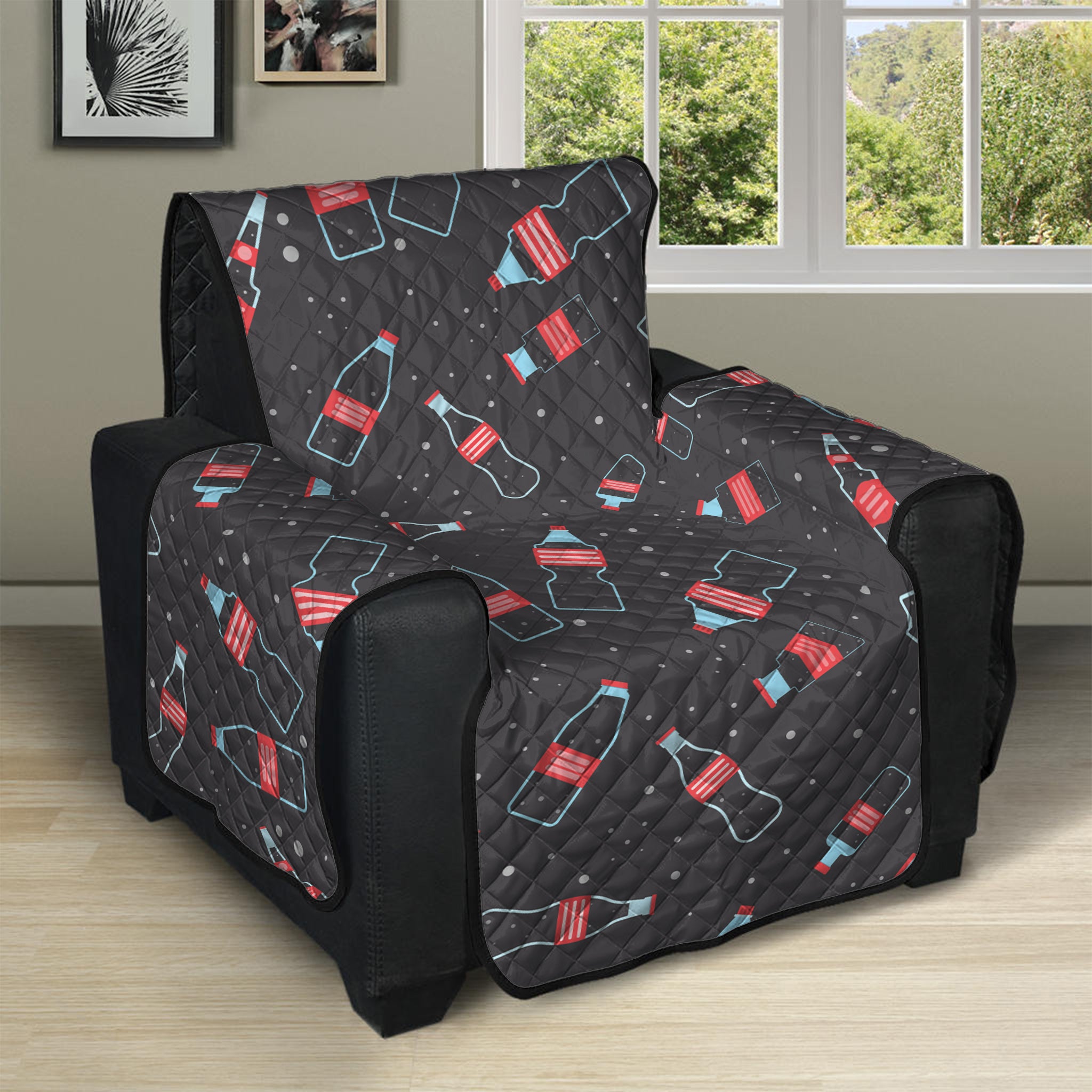 Cola Bottle Pattern Print Recliner Protector