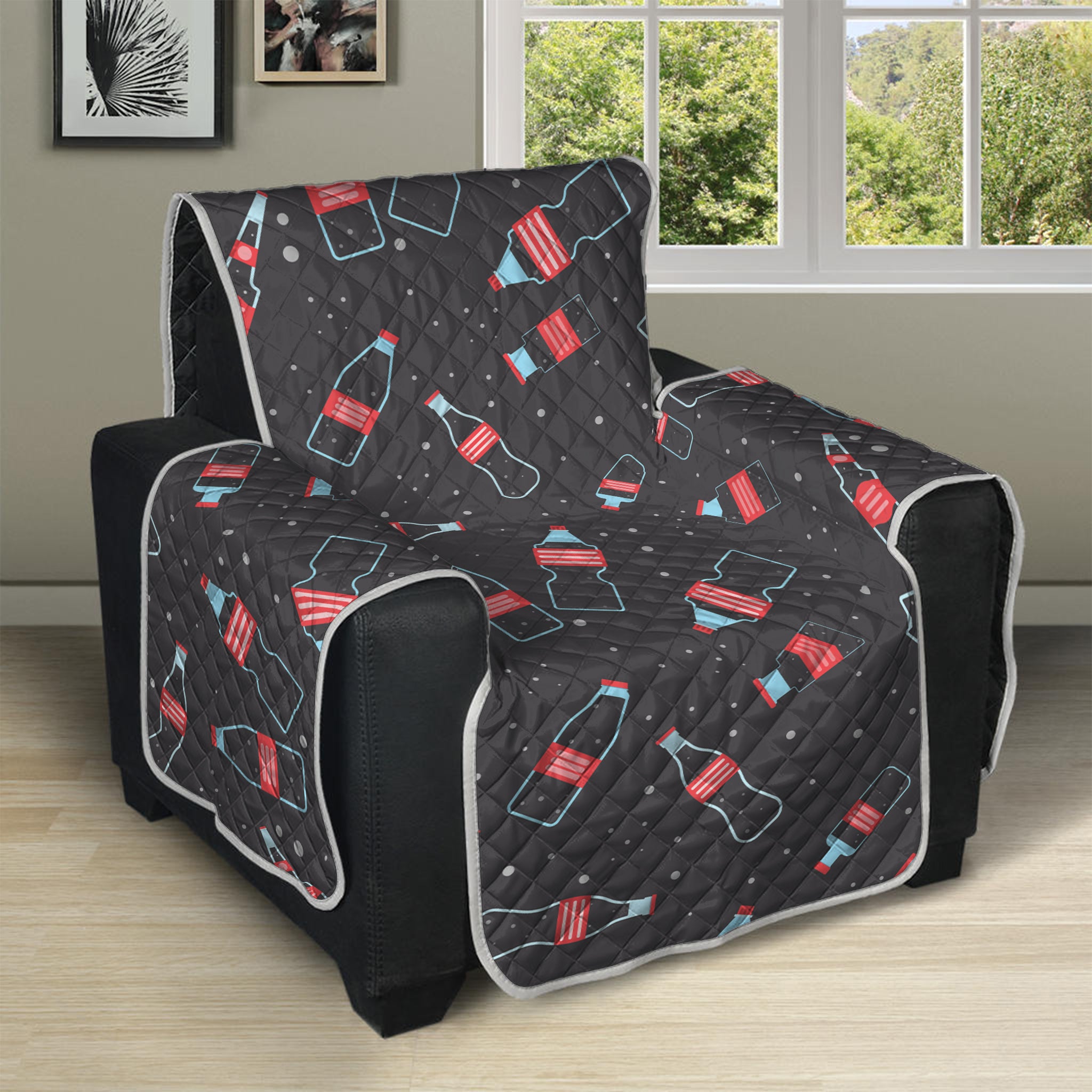 Cola Bottle Pattern Print Recliner Protector