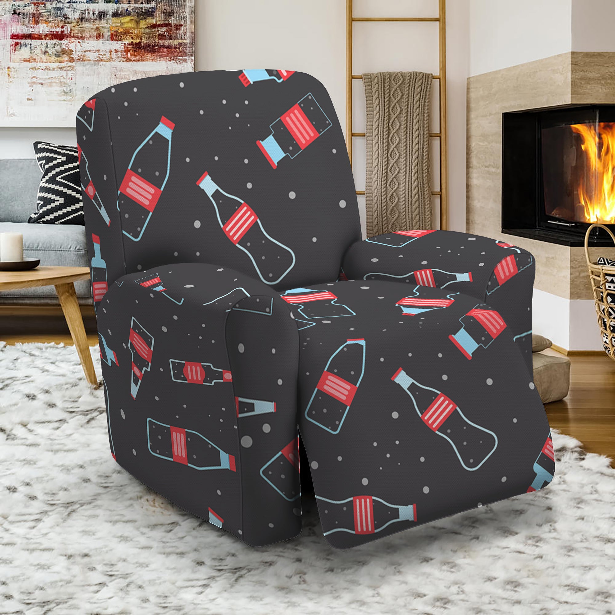 Cola Bottle Pattern Print Recliner Slipcover