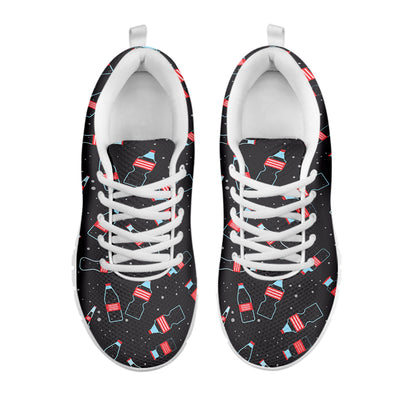 Cola Bottle Pattern Print White Sneakers