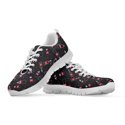 Cola Bottle Pattern Print White Sneakers