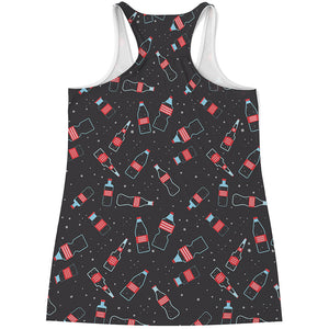 Cola Bottle Pattern Print Women's Racerback Tank Top