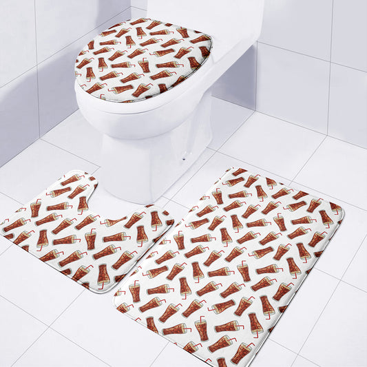 Cola Pattern Print 3 Piece Bath Mat Set