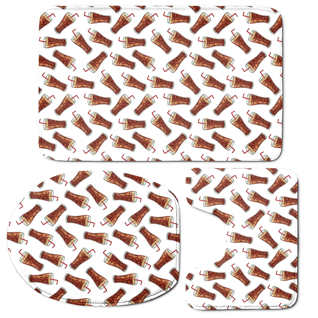 Cola Pattern Print 3 Piece Bath Mat Set