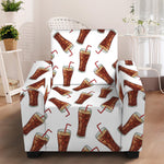 Cola Pattern Print Armchair Slipcover