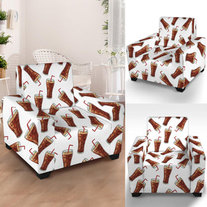 Cola Pattern Print Armchair Slipcover