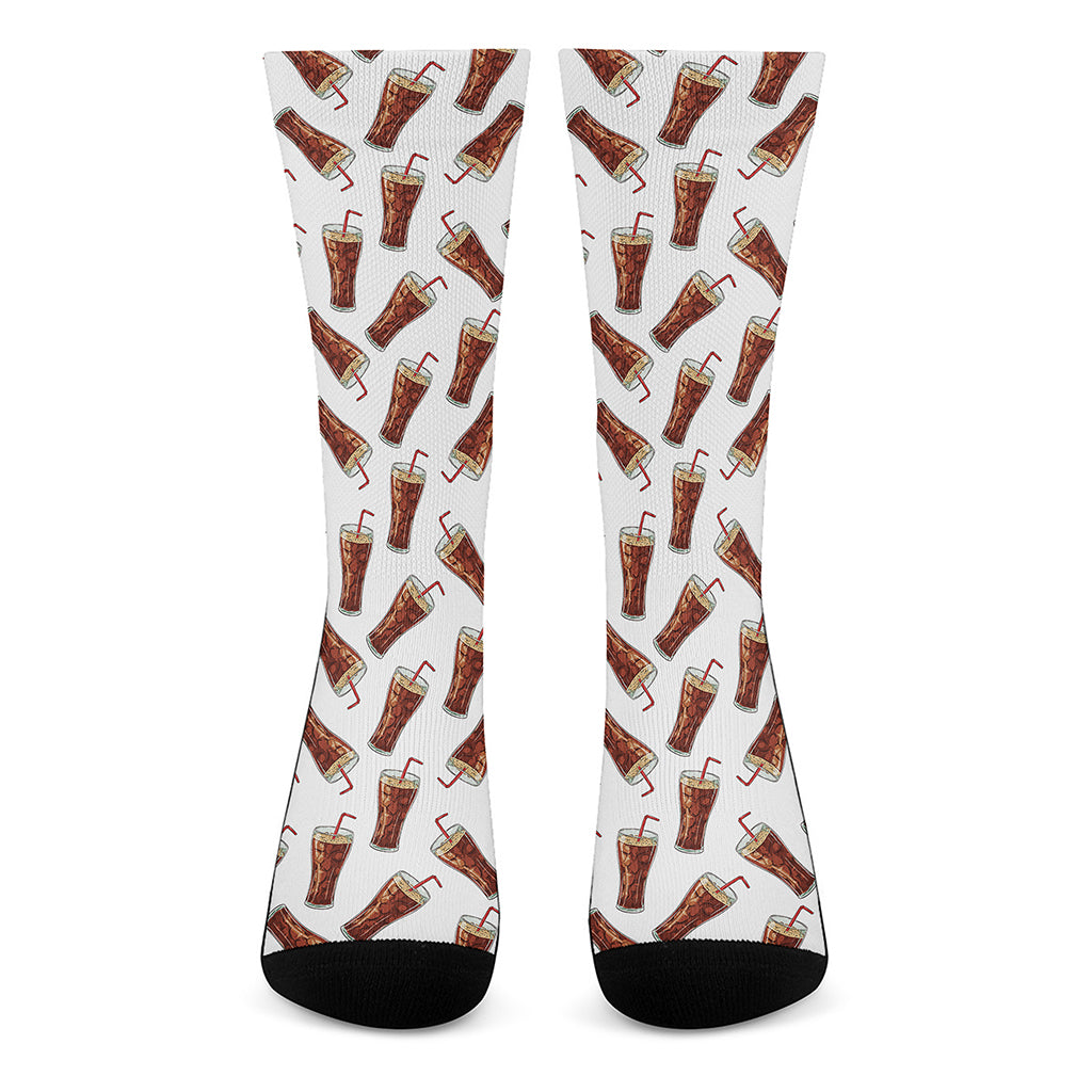 Cola Pattern Print Crew Socks