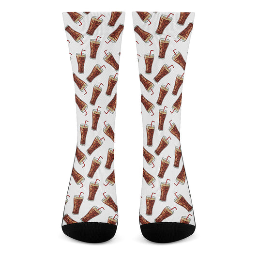 Cola Pattern Print Crew Socks