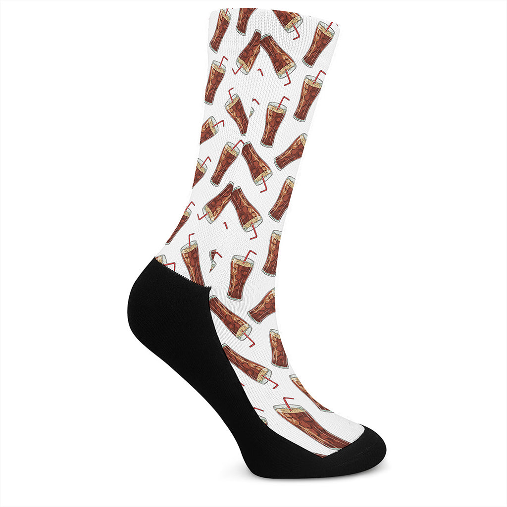 Cola Pattern Print Crew Socks