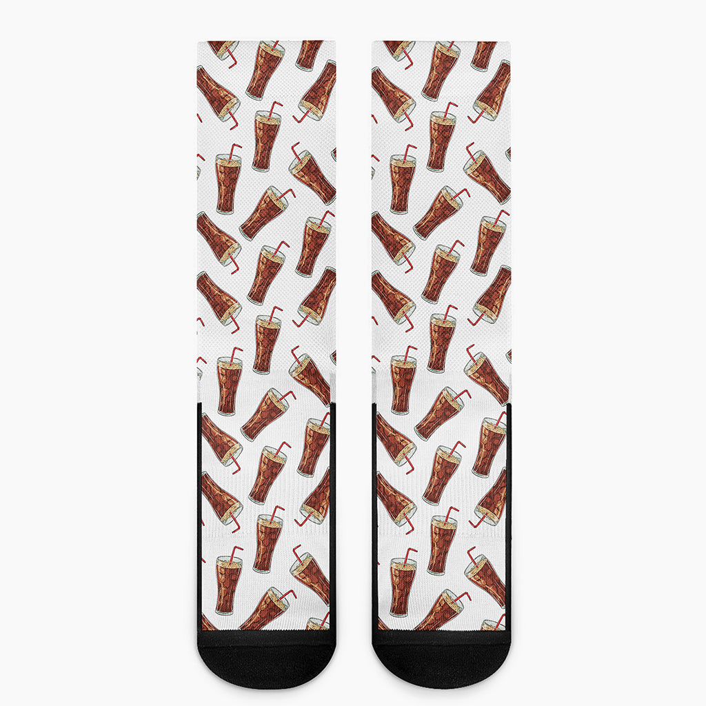 Cola Pattern Print Crew Socks