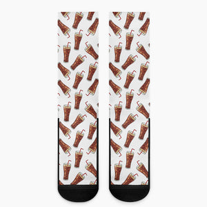 Cola Pattern Print Crew Socks