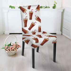 Cola Pattern Print Dining Chair Slipcover