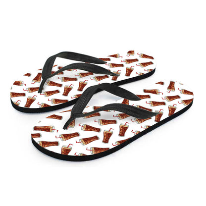 Cola Pattern Print Flip Flops
