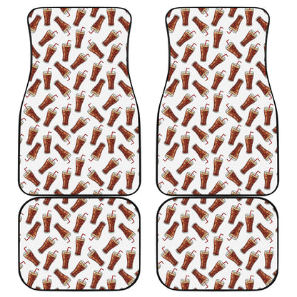 Cola Pattern Print Front and Back Car Floor Mats