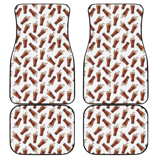 Cola Pattern Print Front and Back Car Floor Mats