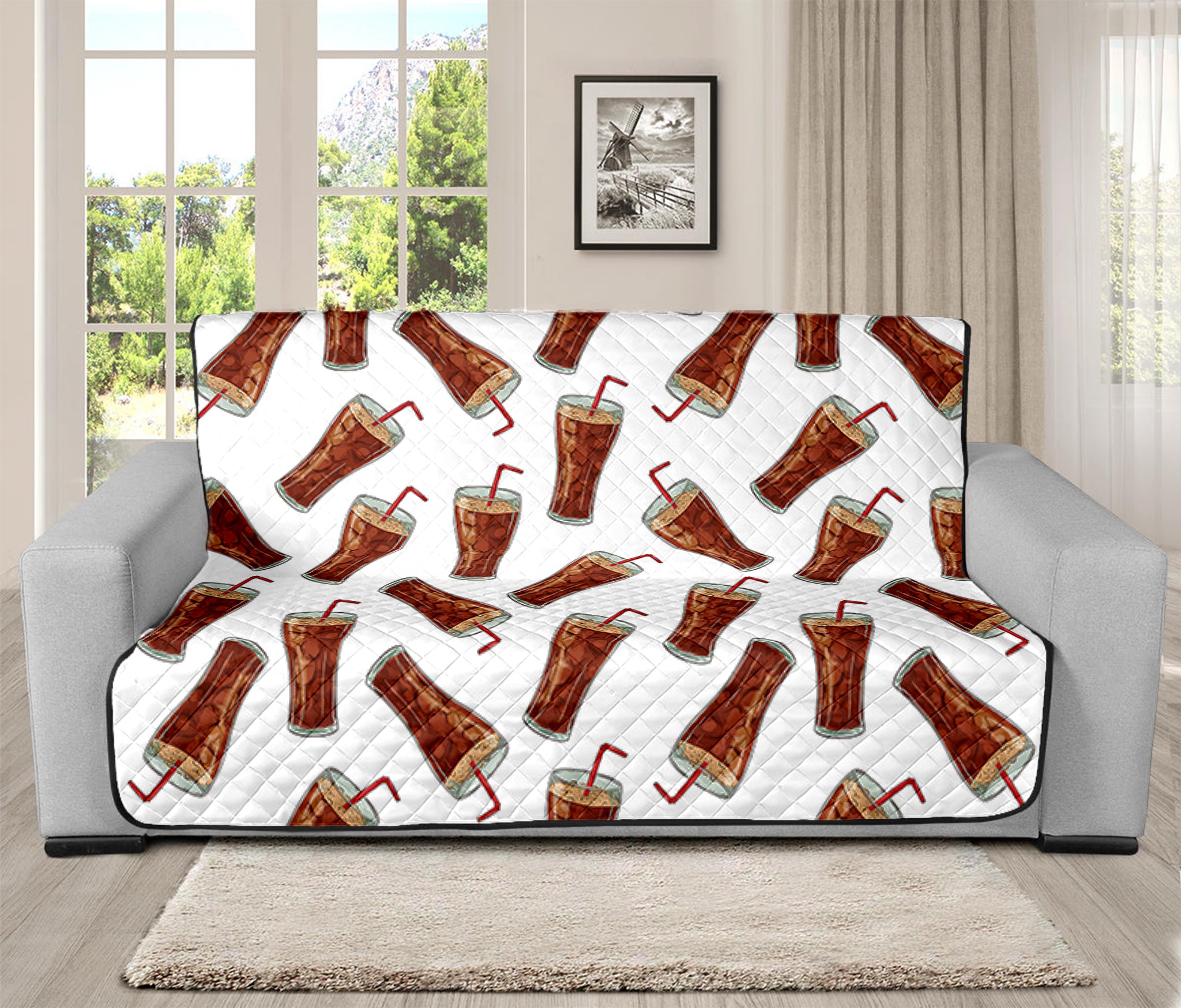 Cola Pattern Print Futon Protector