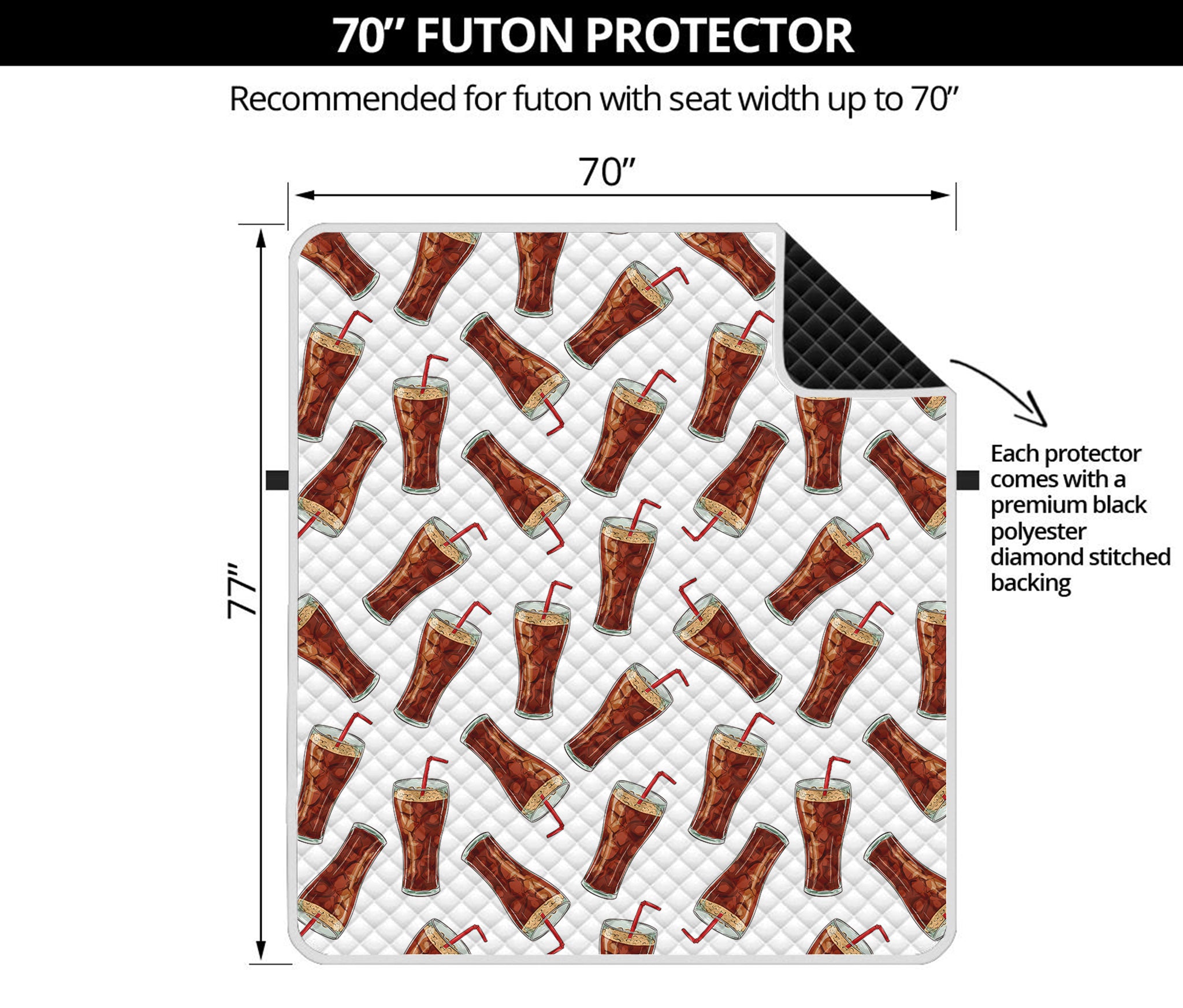 Cola Pattern Print Futon Protector