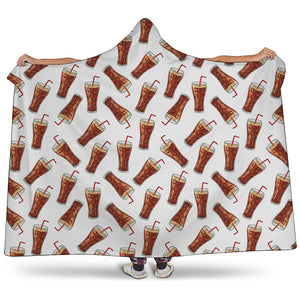 Cola Pattern Print Hooded Blanket