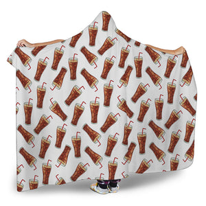 Cola Pattern Print Hooded Blanket