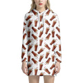 Cola Pattern Print Pullover Hoodie Dress
