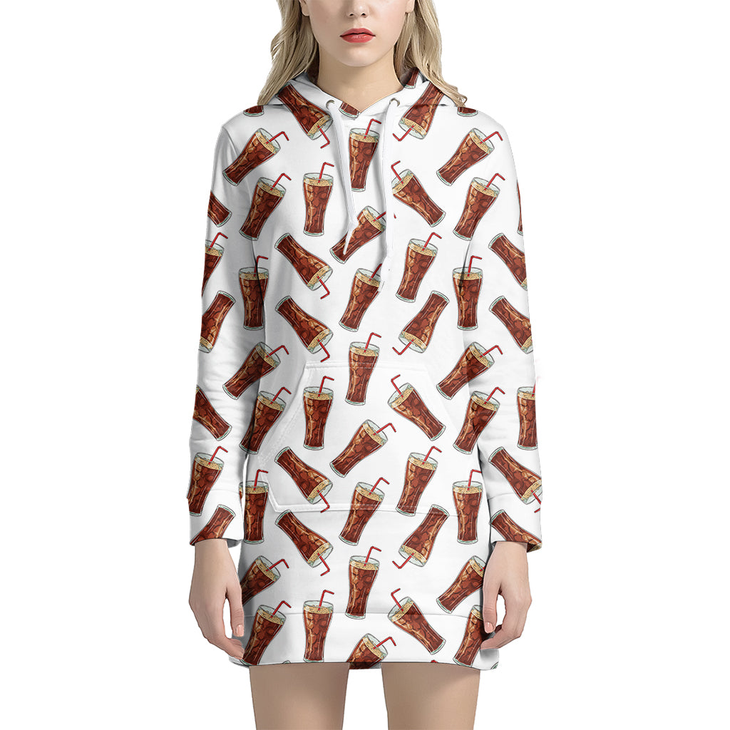 Cola Pattern Print Hoodie Dress