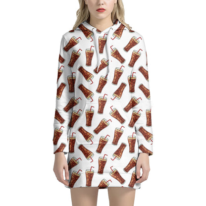 Cola Pattern Print Hoodie Dress