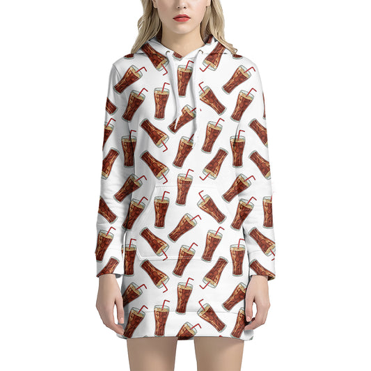 Cola Pattern Print Hoodie Dress
