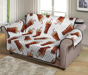 Cola Pattern Print Loveseat Protector