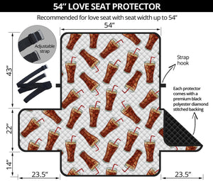 Cola Pattern Print Loveseat Protector