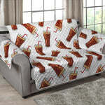 Cola Pattern Print Loveseat Protector