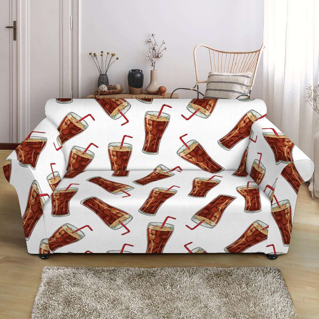 Cola Pattern Print Loveseat Slipcover