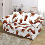 Cola Pattern Print Loveseat Slipcover