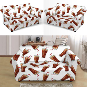 Cola Pattern Print Loveseat Slipcover