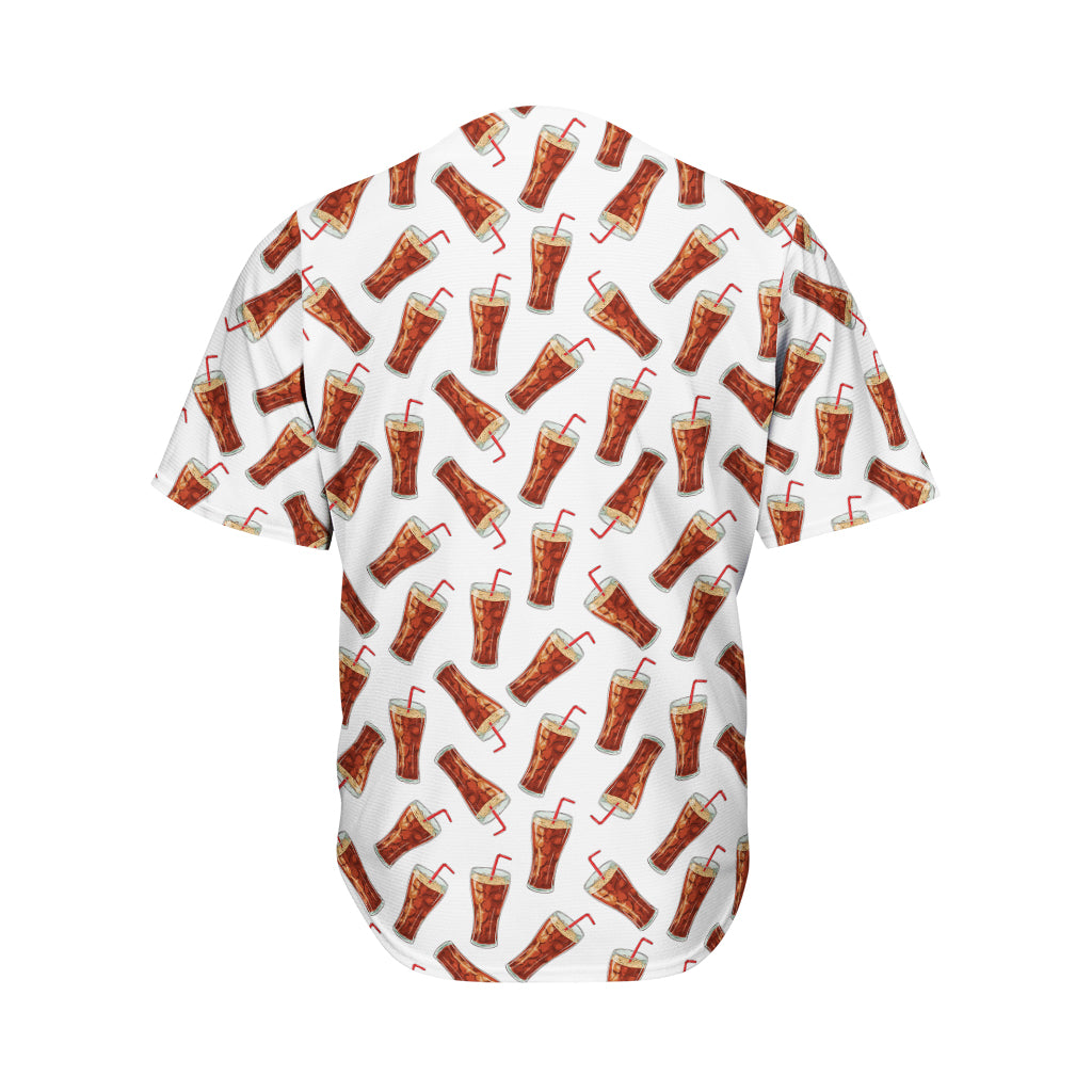 Cola Pattern Print Men's Baseball Jersey