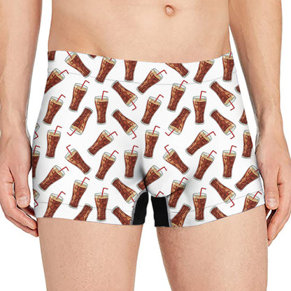 Cola Pattern Print Men's Boxer Briefs