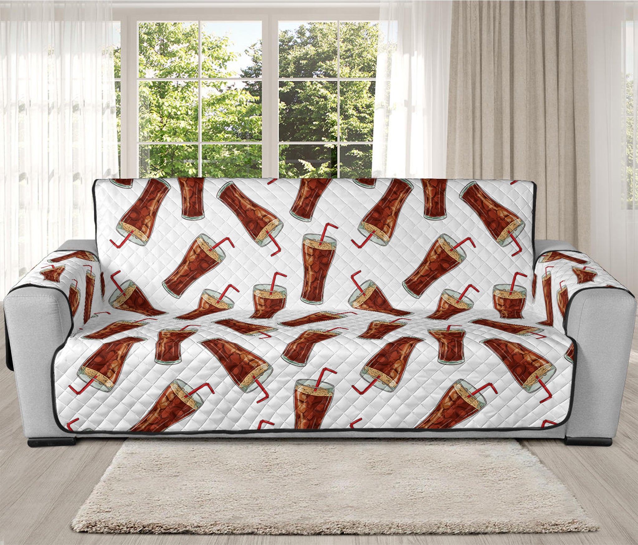 Cola Pattern Print Oversized Sofa Protector