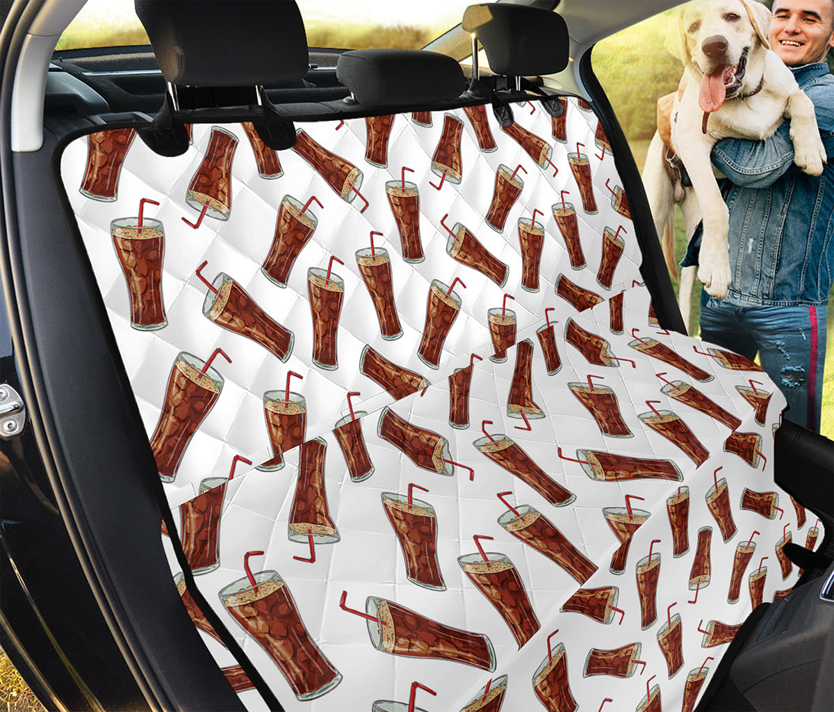 Cola Pattern Print Pet Car Back Seat Cover
