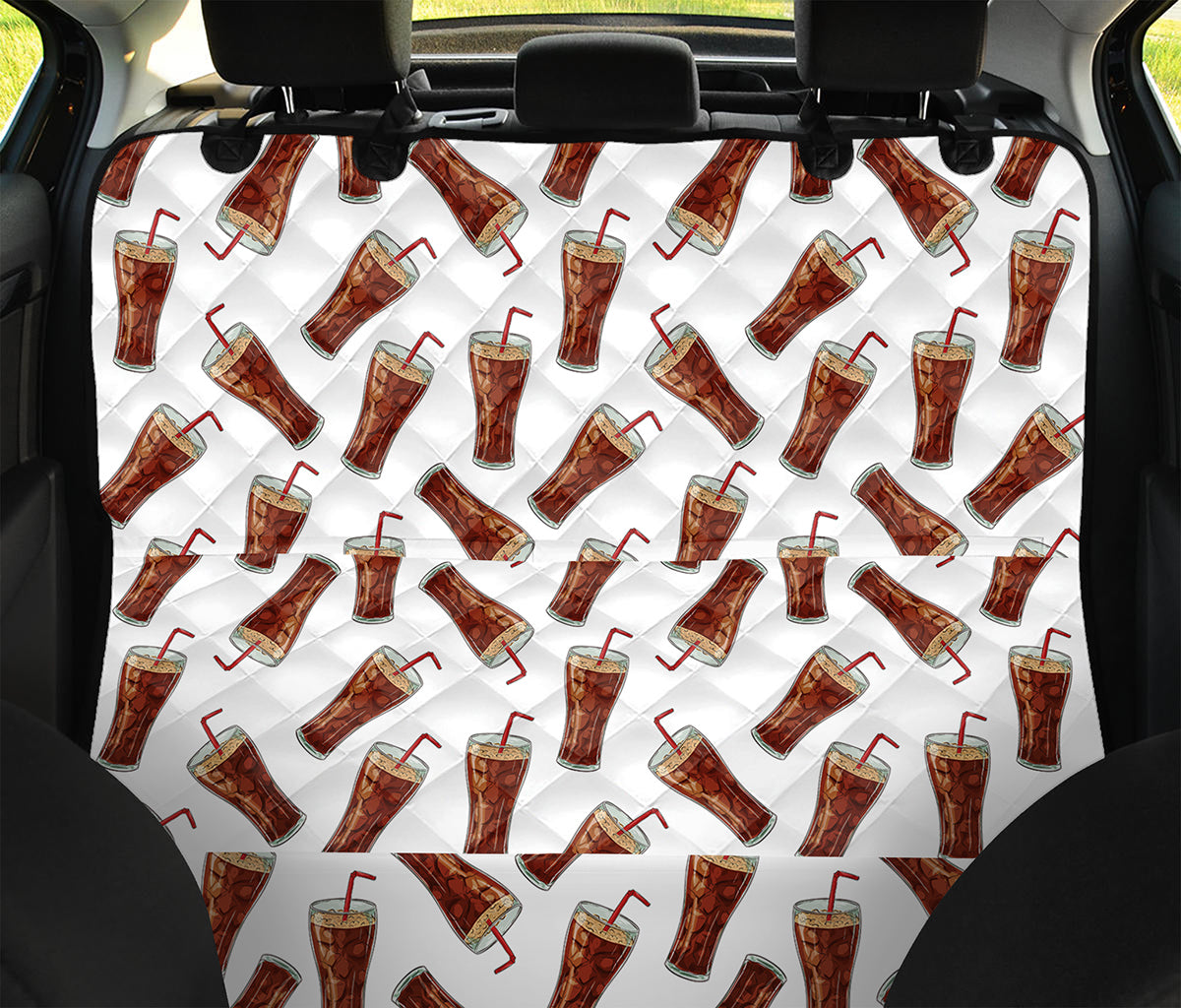 Cola Pattern Print Pet Car Back Seat Cover