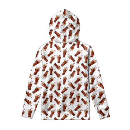 Cola Pattern Print Pullover Hoodie