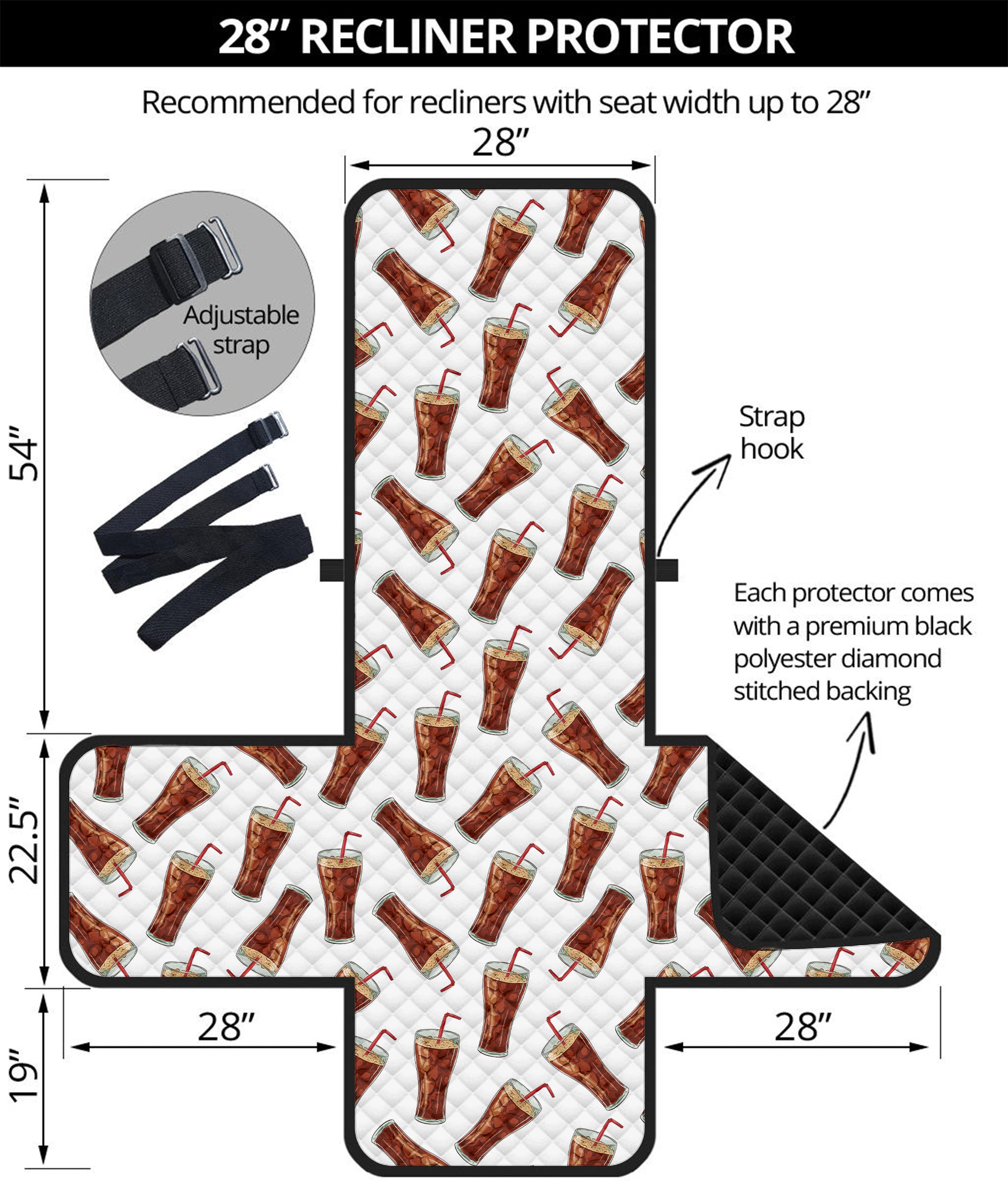 Cola Pattern Print Recliner Protector