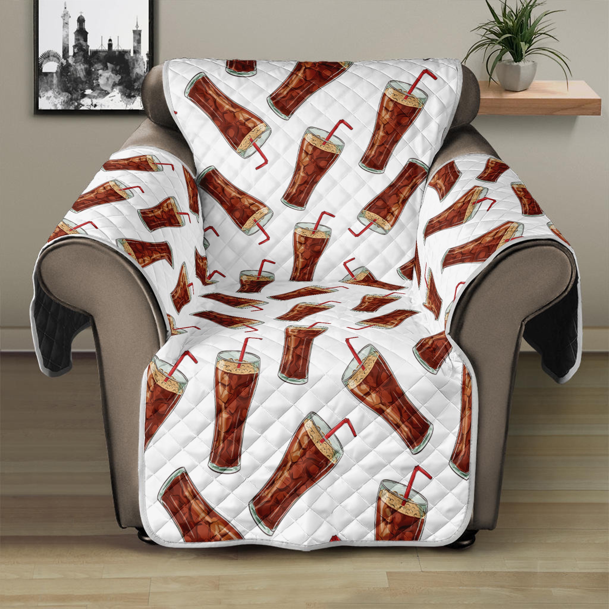 Cola Pattern Print Recliner Protector