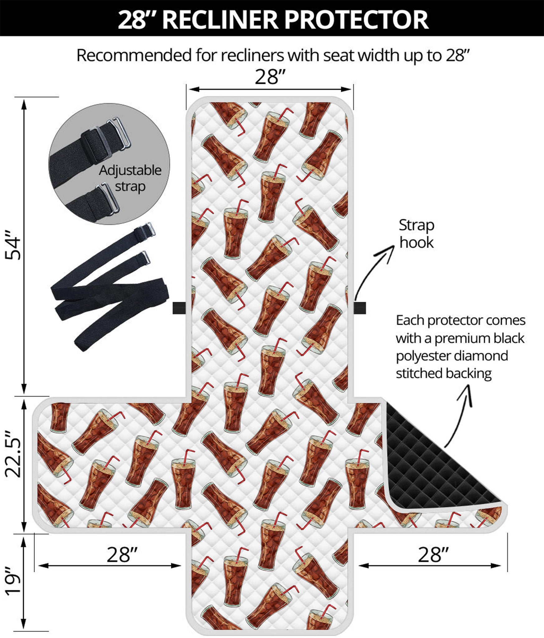 Cola Pattern Print Recliner Protector